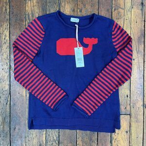 Vineyard Vines Knitted Whale Pullover Sweater Youth Large‎ 14 Blue